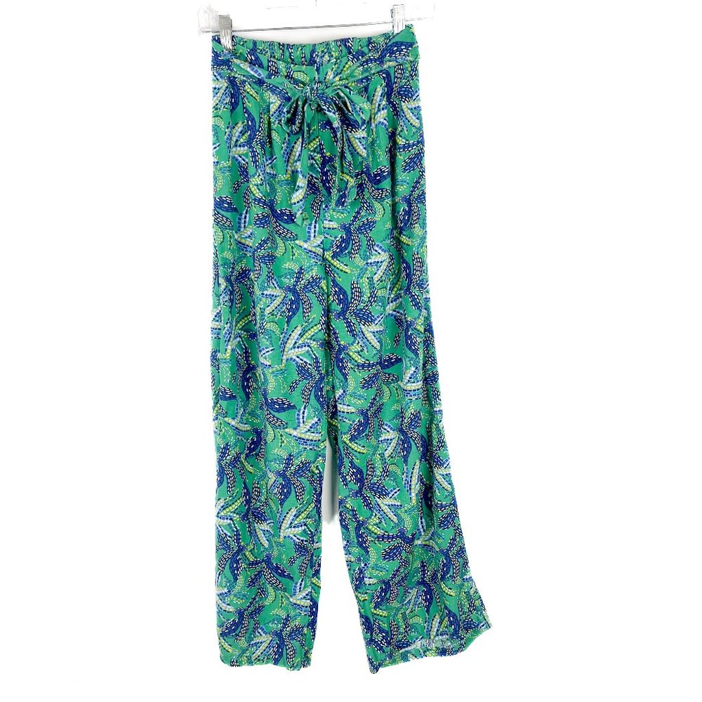 NWT Midnight Sky Floral Linen Blend Belted Pull On Pants Size Small S NEW